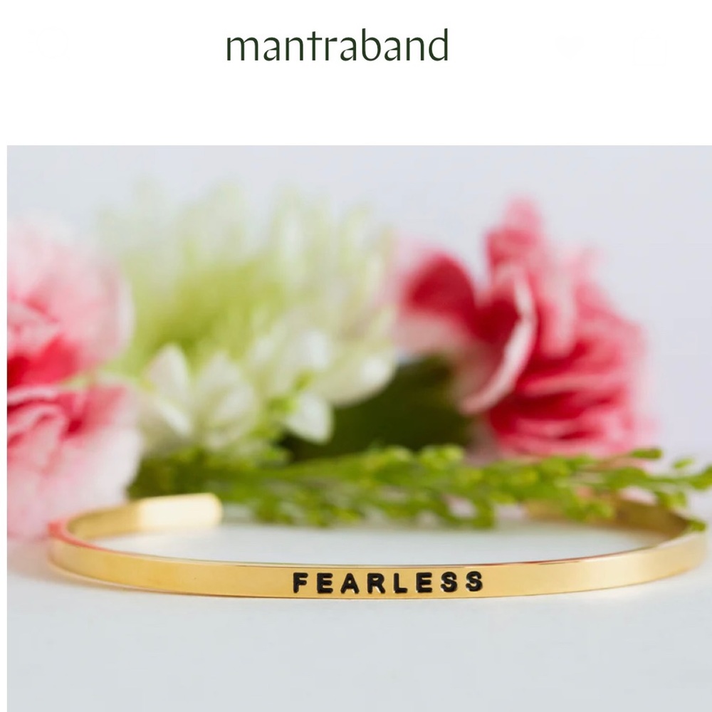 New! MantraBand “Fearless” 18K Gold Plated Bracelet Cuff✨One Size